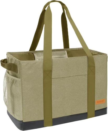 Miniatura 14 de WONDAY Portador de Bolsa de Compras Reutilizable Extra Grande de Pie con Asa, Treinta y Una Bolsa Utilitaria Plegable para Compras y Playa Verde