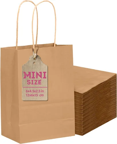 Miniatura 28 de qiqee Paquete de 50 bolsas de regalo de papel negro con asas a granel 13"x10.3"x4.6" bolsas de favor para fiestas de tamaño grande múltiples usos