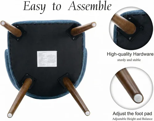 Miniatura 6 de RIVOVA Juego de 2 sillas tapizadas con brazos decorativos, sillas de comedor modernas de felpilla de mediados de siglo para cocina, comedor, sillas