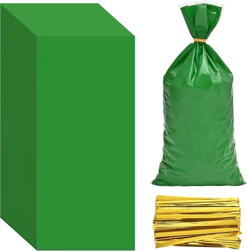 Miniatura 14 de Lecpeting 100 bolsas de celofán, bolsas de plástico para dulces con lazos giratorios para envoltura de regalo, cumpleaños, boda, baby shower