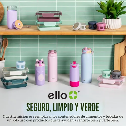 Miniatura 8 de Ello Duraglass 3.4 tazas Juego de preparación de comidas 10 piezas, juego de 5 paquetes - Envase de almacenamiento de alimentos de vidrio con tapa