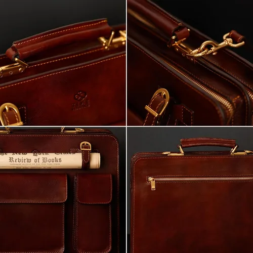 Miniatura 6 de Time Resistance Maletín de cuero - Bolso elegante para hombre - Maletín de negocios y vintage Made in Italy