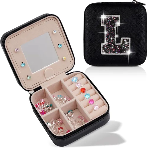 Miniatura 28 de Uygafly Joyero de viaje – Joyero personalizado para mujeres, pequeño organizador de joyas, bonitos organizadores de joyas y estética