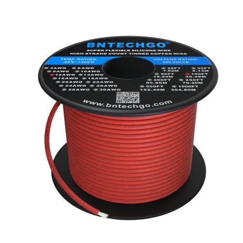 Miniatura 30 de BNTECHGO Carrete de alambre de silicona calibre 12, 50 pies, color marrón, flexible, 12 AWG, alambre de cobre estañado trenzado