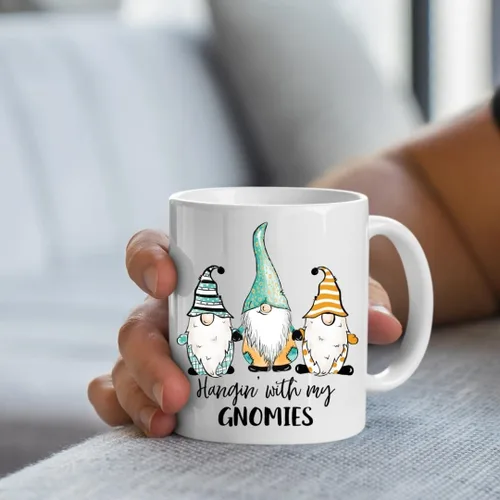 Miniatura 2 de Divertida taza de cerámica de gnomo, taza de café Hangin with my Gnomies, regalos para adultos, taza de café, día de San Valentín, cumpleaños