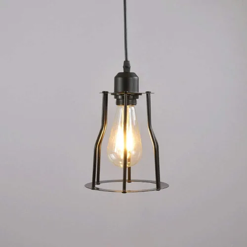Miniatura 3 de Paquete de 2 lámparas colgantes vintage de jaula de hierro E27/E26 sockets de una sola cabeza industrial colgante luz para cocina restaurante