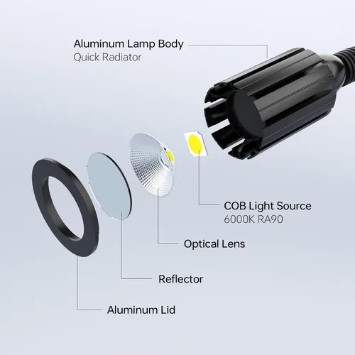 Miniatura 5 de Luz de trabajo magnética LED, 1200 lúmenes, 19.5 pulgadas, lámpara de trabajo de cuello de cisne flexible con base magnética fuerte para máquinas