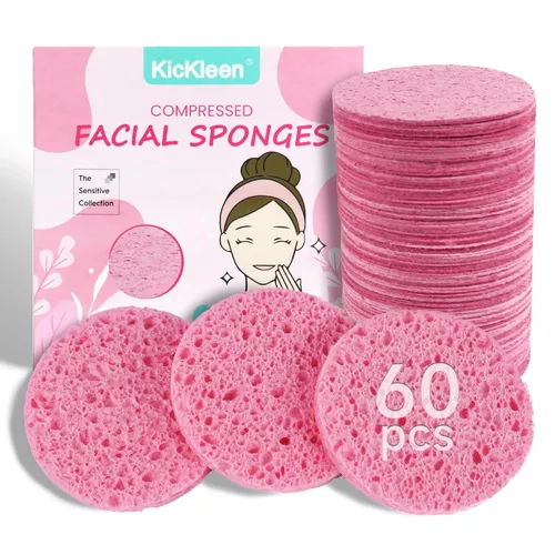 Miniatura 12 de 120 esponjas faciales comprimidas, 100 % natural, esponjas cosméticas de spa de celulosa para limpieza facial diaria, maquillaje y eliminación
