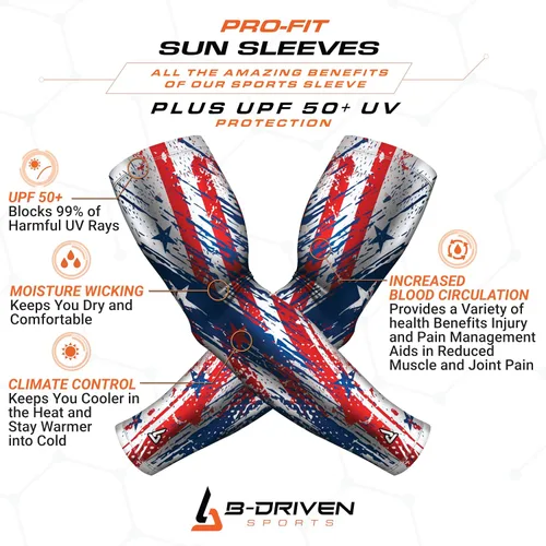 Miniatura 3 de B-Driven Sports Mangas de compresión de enfriamiento para hombres, mujeres y jóvenes, protección UV del antebrazo, soporte deportivo (1 par)