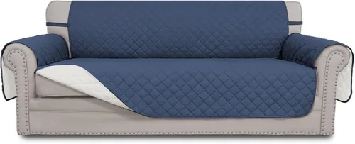 Miniatura 208 de Easy-Going - Funda para sofá, futón y sillón sin reposabrazos, reversible, resistente al agua, para mascotas y niños (azul oscuro/azul claro)