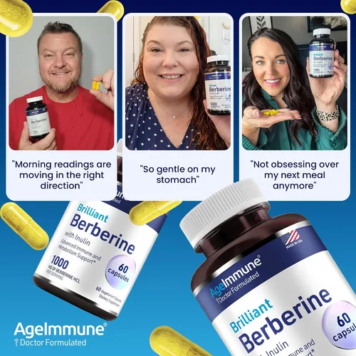 Miniatura 7 de Complejo de suplemento de berberina de 1000 mg con prebiótico de inulina - Berberina HCL 500 mg por cápsula - Suplemento de berberina formulado por