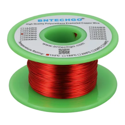 Miniatura 44 de BNTECHGO - Alambre magnético de 26 AWG, cable de cobre esmaltado para bobinado, 4 onzas, 0.0157 pulgadas de diámetro, 1 bobina de color rojo, Rojo 4