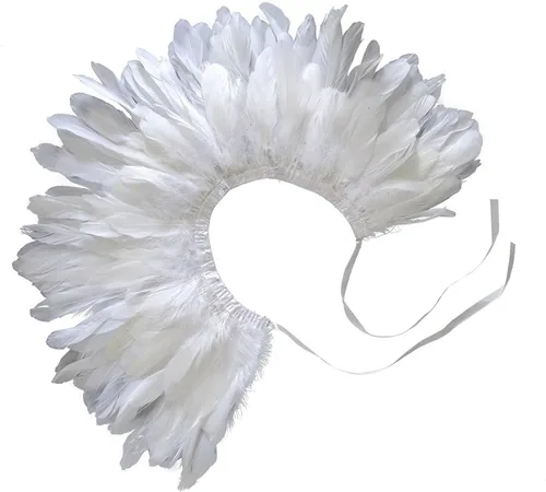 Miniatura 4 de ZAKIA Camisa de moda de las charreteras del cuello del chal de la pluma natural de las señoras