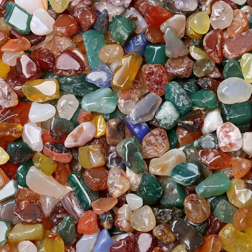 Miniatura 10 de LAIDANLA 1 libra (450 gramos) de grava de acuario de cristal de 7 chakras, piedras pulidas y talladas en bruto, piedras de cristal irregulares