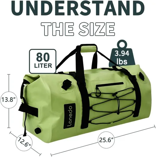 Miniatura 2 de 80L Dry Bag Large Waterproof Bag Roll-Top Heavy Duty Fishing Duffel Bag with Durable Straps & Handles for Kayaking Paddle boarding Boating Rafting