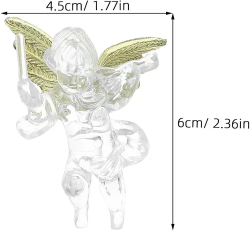 Miniatura 5 de PRETYZOOM Colgante de ángel transparente para árbol de Navidad con alas de ángel doradas, decoración navideña para el hogar y fiesta