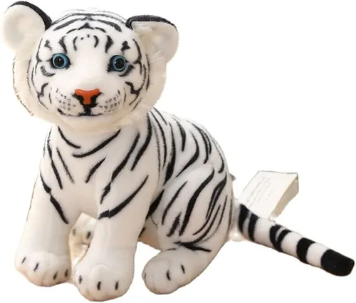 GUDVES Tiger Tale Toys - Peluche de tigre blanco de 7.8 pulgadas, bonito y realista regalo para niños