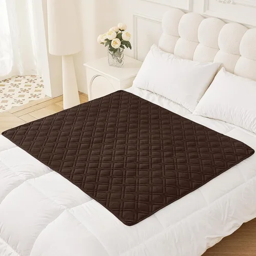 Miniatura 121 de Smiry Funda impermeable para cama de mascota, suave y lavable, para muebles, cama, sofá, reversible, a cuadros (30 x 53 pulgadas, color beige/beige)