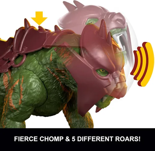 Miniatura 3 de Masters of the Universe Figura de gato de batalla de película 2026 con mordisco y 5 rugidos diferentes, criatura tigre a escala de 5.5 pulgadas