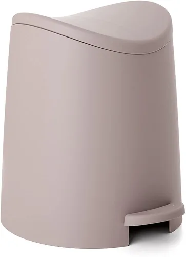 Miniatura 11 de Superio MIni - Basurero de plástico con tapa, 3 litros, color negro, moderno, curvado, con pedal de pie, mini cubo de basura de cocina, cierre
