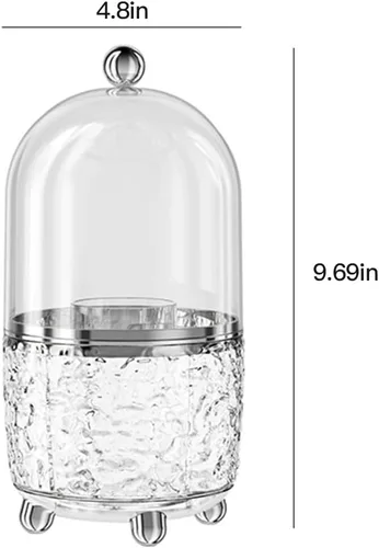 Miniatura 7 de CHIRISEN Soporte giratorio para brochas de maquillaje 360 grados con tapa, a prueba de polvo, para encimera de baño, organizador de herramientas