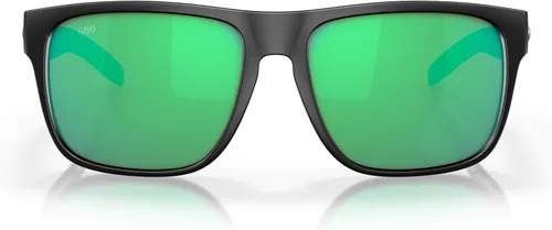 Costa Man - Gafas de sol con montura negra mate, lentes de espejo verde, 2.323 in