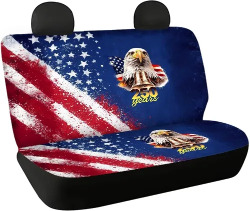 Miniatura 30 de AFPANQZ Funda protectora para asiento trasero de automóvil, con bandera patriótica estadounidense, solo para asiento trasero de automóvil, camión