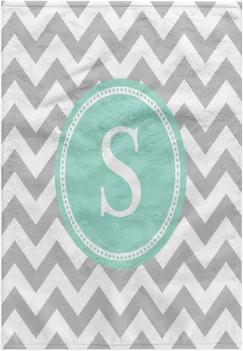 Miniatura 10 de 3dRose Toalla, Letra C Gris y Blanco Chevron con Monograma Menta Personal Inicial C