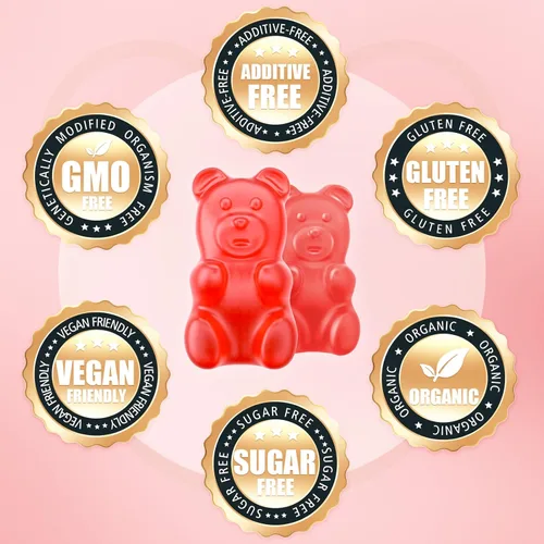 Miniatura 7 de softbear Gomitas de calcio y magnesio y zinc para mujeres, suplemento de calcio y magnesio con vitamina D3 para fortalecer los huesos, veganas/sin