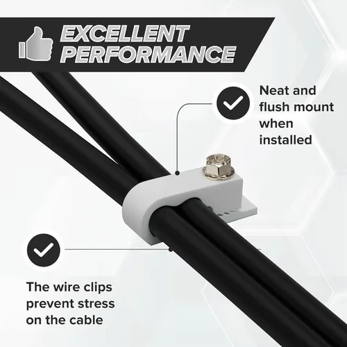 Miniatura 6 de THE CIMPLE CO Clips dobles para cables con tornillos, abrazaderas de cable coaxial de 1/2 pulgada para exteriores, gestión de cables exteriores
