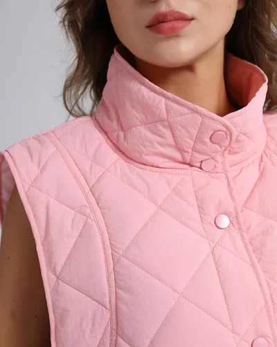Miniatura 2 de Gacaky Chaleco ligero para mujer, con cuello alto, sin mangas, acolchado, abrigo de invierno cálido