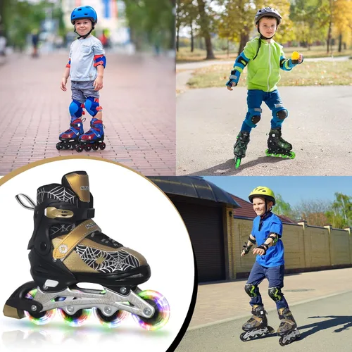 Miniatura 6 de Nattork Patines en línea ajustables para niños con ruedas de poliuretano flash, divertidos patines en línea con ruedas iluminadas, para edades de 4