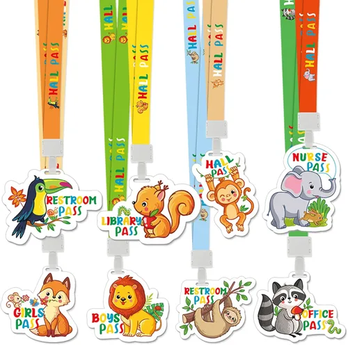 Ctosree Juego de 8 cordones de PVC irrompibles para pasillos y pases escolares, suministros escolares, suministros para profesores, para aula,