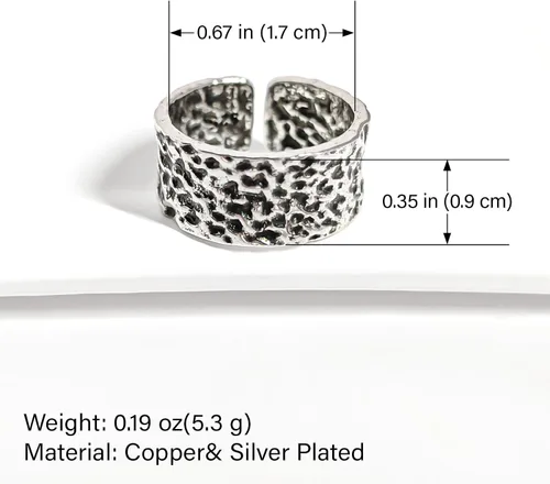 Miniatura 184 de Anillo de plata de ley 925, minimalista, ajustable, hecho a mano, para mujeres y niñas