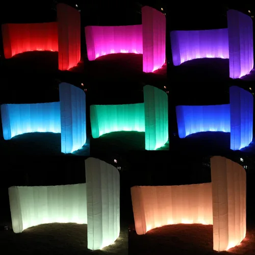 Miniatura 4 de Espiral inflable para cabina de fotos (blanco, 10 x 8.85 x 5 pies/7 pies), tira de luz LED staelea (16 cambios de color), pared inflable para cabina
