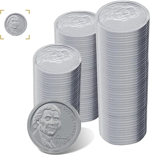 100 monedas falsas para el aprendizaje de los niños, monedas de juego de plástico para enseñanza, 100 níquel para niños, tienda de juegos de