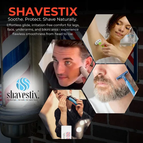 Miniatura 4 de Barra de crema de afeitar de tamaño de viaje de 2.75 onzas Barber Shop – Barra de crema de depilación para hombres Shavestix Shave Stick Sub