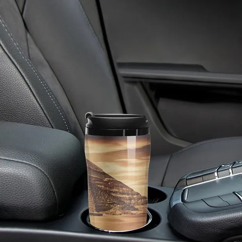Miniatura 6 de Vintage Great Egyptian Pyramid Coffee Cup Hot Coffee Travel Mug Reusable Iced Coffee Cups Double Heat Insulation Coffee Mug with Leak-Proof Lid