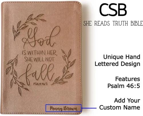 Miniatura 4 de CSB, She Reads Truth Bible, oro rosa, letras y grabadas a mano, grabado con nombre personalizado, regalo personalizado para cumpleaños, graduación