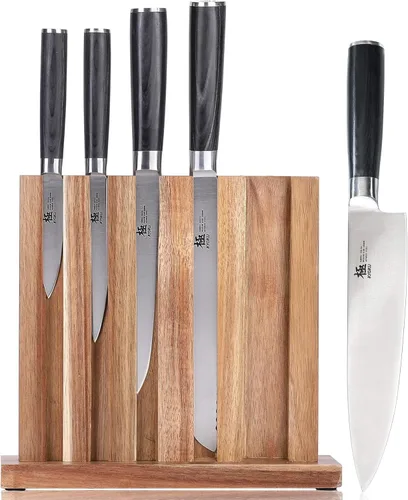 Miniatura 8 de KYOKU Daimyo Series - Juego de cuchillos y tenedores de 8 pulgadas, estilo japonés 440C, cuchillo de corte de carne de acero inoxidable 440C