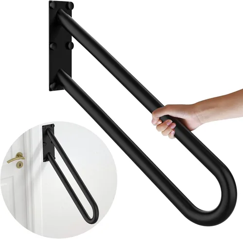 Miniatura 10 de Pasamanos de acero inoxidable de 20 pulgadas para 1-3 escalones, tubo de 1.25 pulgadas, barra de seguridad cromada en forma de U para escaleras