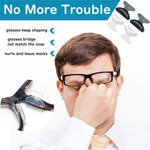 Miniatura 2 de Almohadillas antideslizantes de silicona con forma de mariposa – 13 pares de almohadillas adhesivas suaves antideslizantes para lentes de lectura