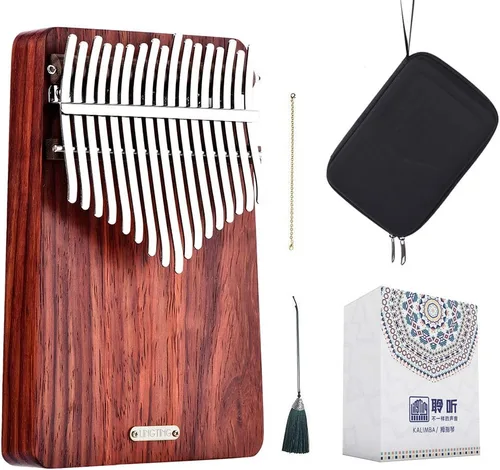 Miniatura 6 de LingTing Kalimba - Piano de pulgar de madera de nogal maciza, 42 teclas, piano cromático Mbira, regalo para adultos principiantes profesionales K42W