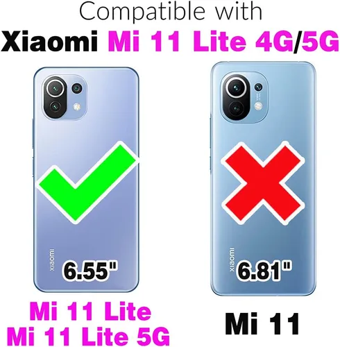 Miniatura 2 de Asuwish Funda de teléfono para Xiaomi Mi 11 Lite 4G/5G con protector de pantalla de vidrio templado y cubierta de cámara deslizante Soporte Soporte