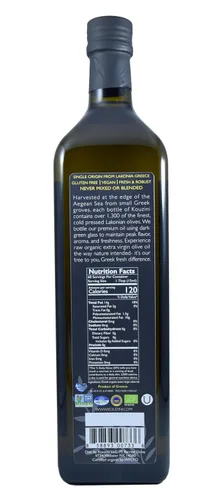 Miniatura 2 de Kouzini Aceite de oliva virgen extra griego Primero prensado en frío Cosecha actual de 1 litro (34 fl oz) Ganador del premio NYIOOC Origen