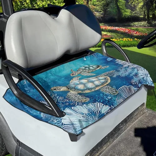 Miniatura 20 de Suobstales Fundas de Asiento para Carrito de Golf/Toalla de Asiento, Almohadillas de Asiento Transpirables para Carrito de Golf, Manta para Club