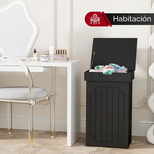 Miniatura 8 de Function Home Gabinete de basura de cocina de 13 galones, papelera de reciclaje de madera, bote de basura independiente a prueba de perros, armario