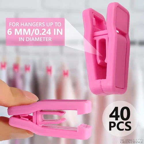 Miniatura 2 de 40 clips de plástico para colgar – hasta 0.236 in/0.24 pulgadas clips para pantalones, fuerte agarre antideslizante para faldas, pantalones, ropa