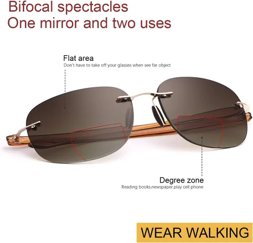 Miniatura 4 de K.LAVER Lentes de lectura bifocales sin montura para lectores con protección UV para hombres y mujeres