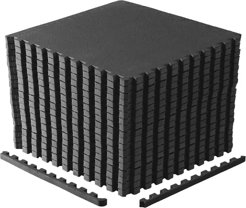Miniatura 8 de CAP Puzzle Exercise Mats 1” Thick EVA Interlocking Foam Tiles for Home Gym Flooring Multiple Options Diamond - Negro